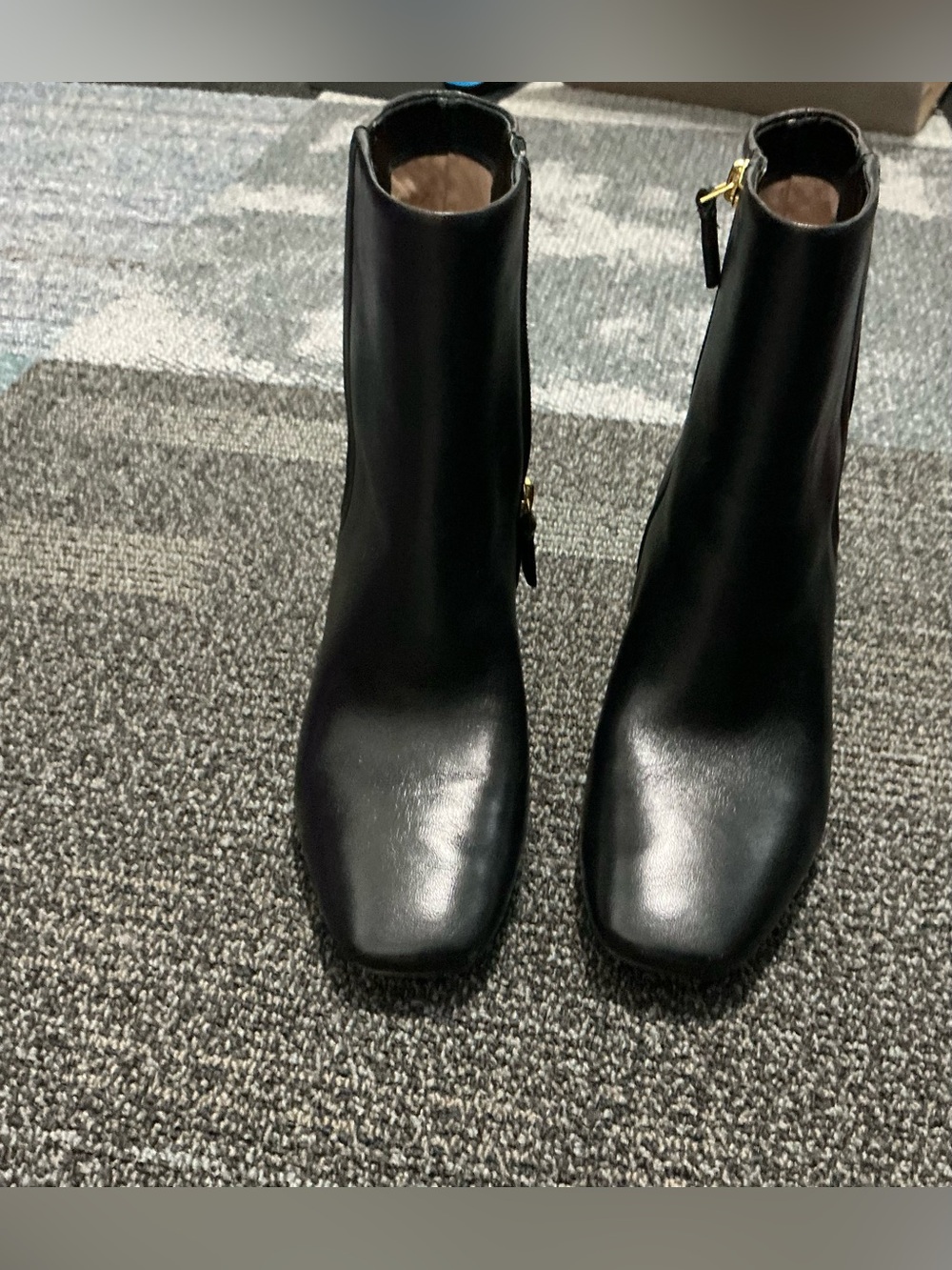 Cole Haan Black Ankle Booties with Gold Zip